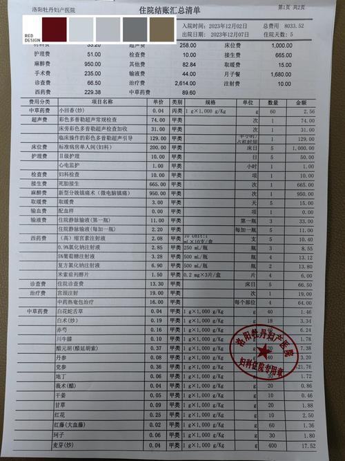  费用清单