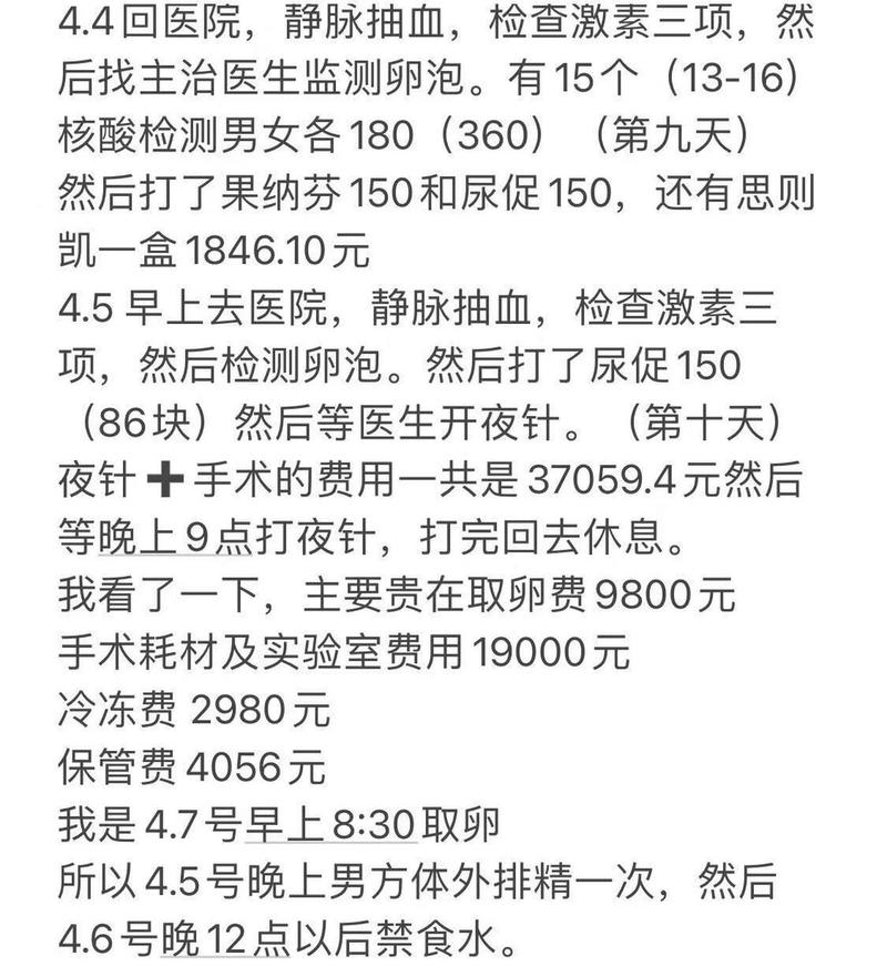 试管婴儿经验