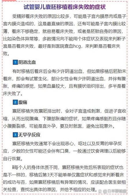 试管婴儿失败征兆