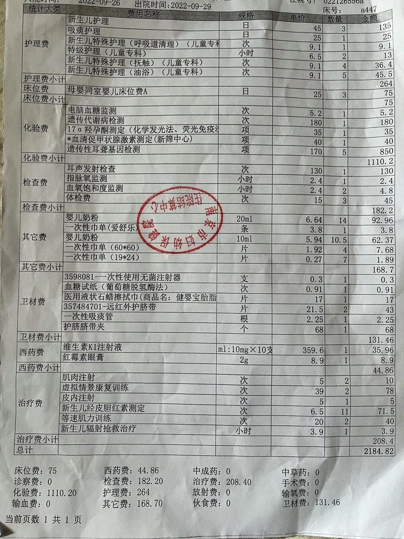 出生费用