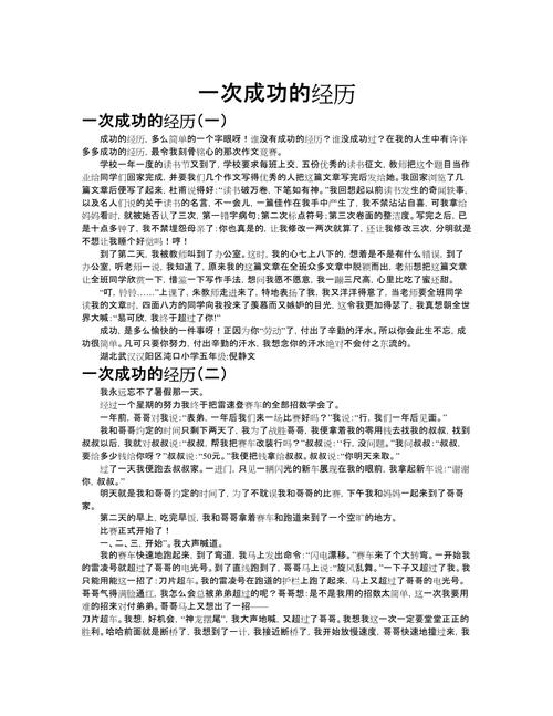 成功经历
