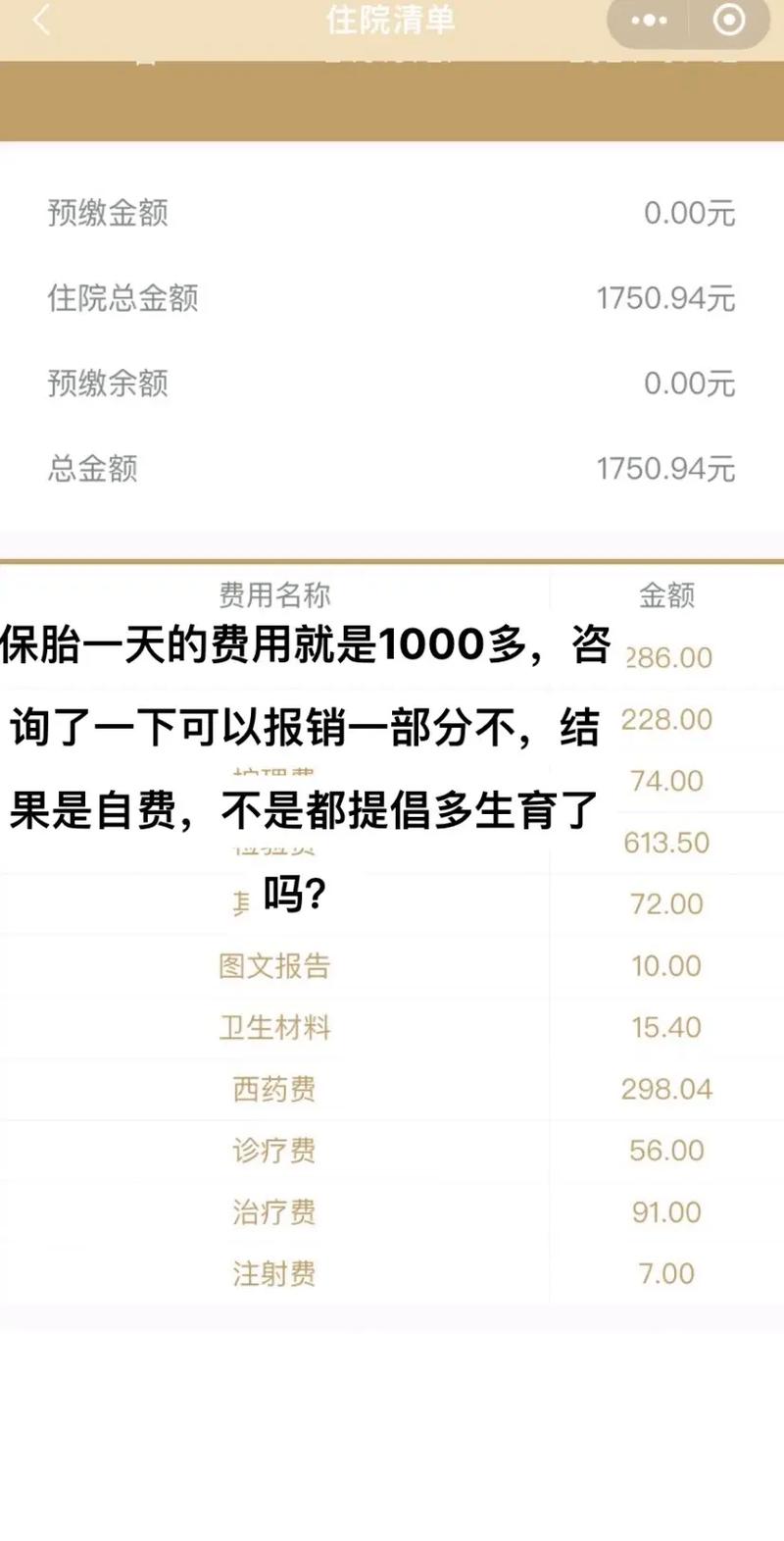 保胎费用
