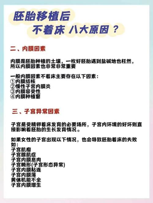 解决方案
描述: 本文详细探讨了试管婴儿未着床的多种原因，包括胚胎质量、子宫内膜环境、内分泌、免疫及心理压力等因素，并针对这些原因提出了具体的解决方案，帮助相关家庭更好应对难题。
