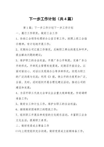 下一步规划