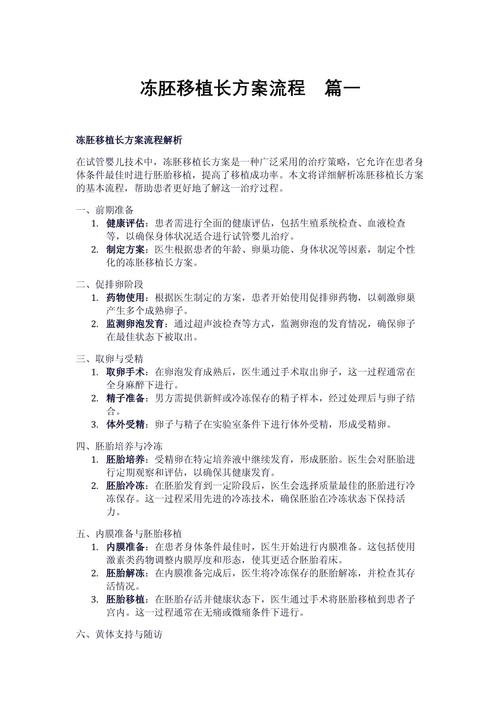  冻胚方案