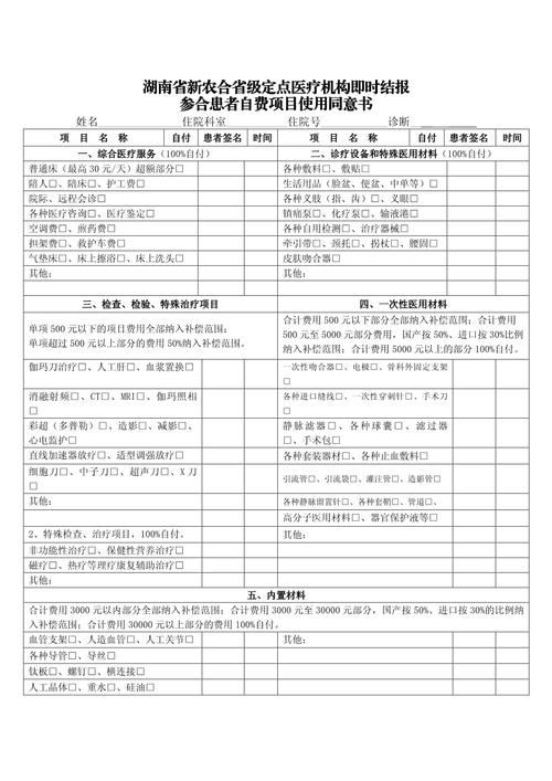  自费项目