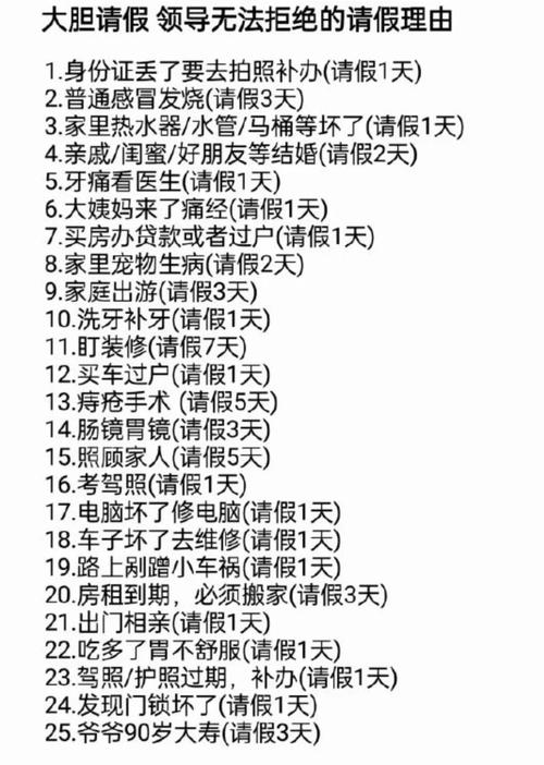  请假原因